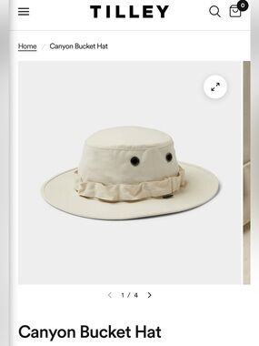 Tilley Canyon Bucket Hat in Cream Unisex large